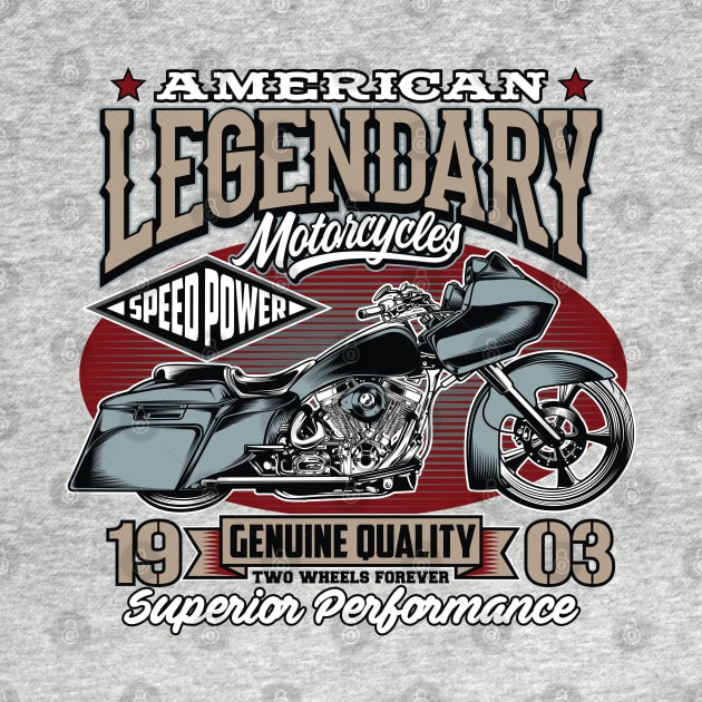 American vintage legendary motorcycle by Teefold